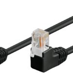 Cablu UTP Cat5e patch cord 0.5m RJ454-RJ45 cu mufe cotite negru Goobay