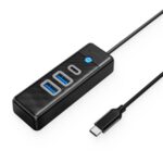 HUB 1x USB TYPE C 2x USB3.0 - USB TYPE C 15cm negru Orico PWC2U-C3
