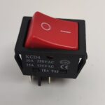 Intrerupator 4 poli 250V 30A 1 buton rosu ON-OFF cu retinere 21.7x28 mm KCD4
