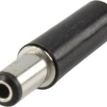Mufa alimentare DC tata 2.1x5.5x9.5 mm cu protector cablu