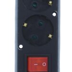 Multipriza 2 prize cu intrerupator fara cablu alimentare negru GN-270SWS/BK Plastrol