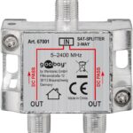 Splitter SAT 2 iesiri pentru dispozitive prin satelit 5-2400MHz Goobay 67001