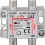 Splitter SAT 3 iesiri pentru dispozitive prin satelit 5-2400MHz Goobay 67002